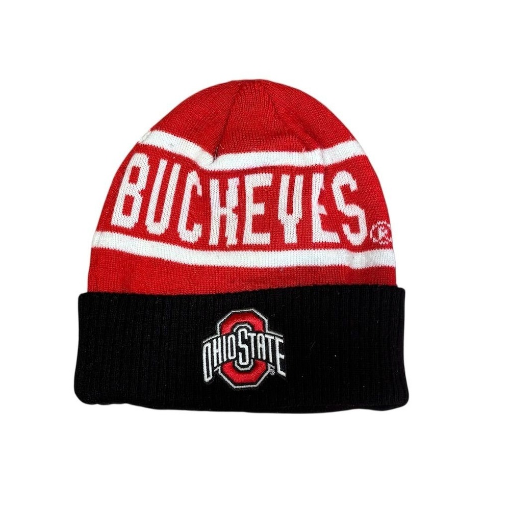 NCAA Ohio State Buckeyes Red Knit Beanie Hat with Pom Unisex